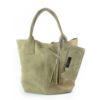 ZAMSZ NATURALNY WŁOSKA TORBA XL A4  SHOPPER BAG  SKÓRZANA BEŻ  W567T