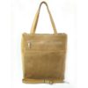 Shopper bag Vera Pelle  gruby zamsz aksamitny pojemny worek na ramię Camel