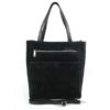 Shopper bag Vera Pelle  gruby zamsz aksamitny pojemny worek na ramię Czarna