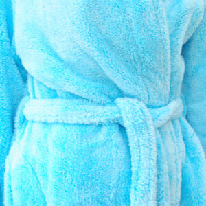 Szlafrok damski ciepły z kapturem z miękkiego materiału, niebieski L